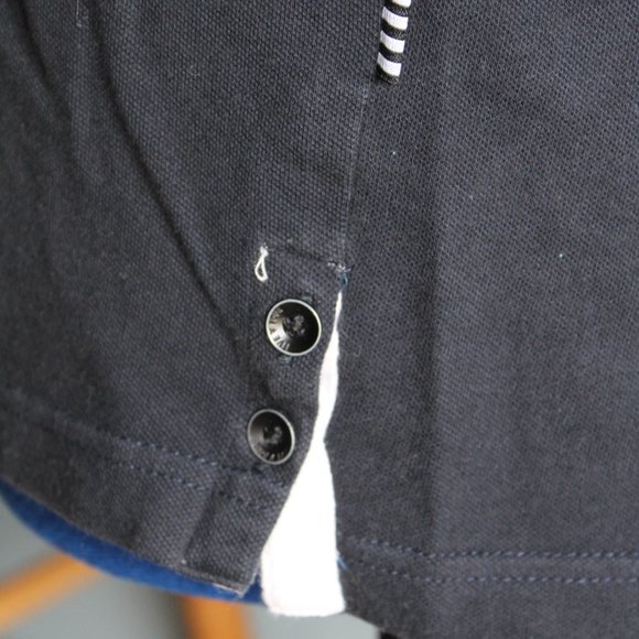 Blue/Black Short Sleeve Polo Shirt ~L~ - Picture 5 of 8